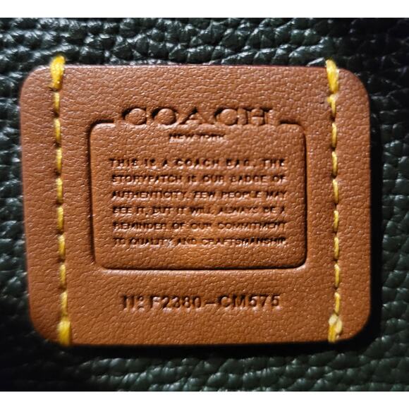 Green colorblock pebble leather Coach Lana Shoulder Bag 23 - Picture 7 of 9